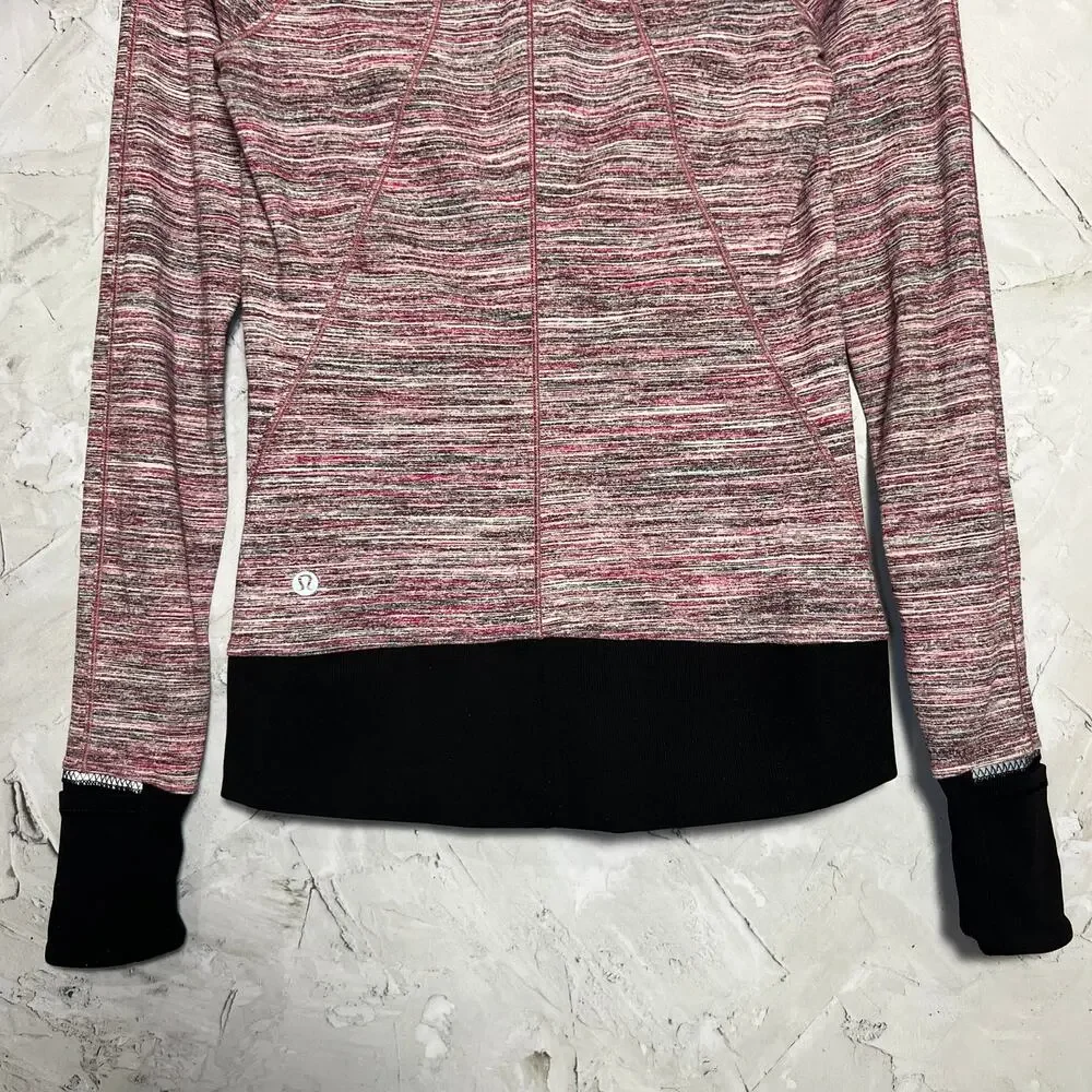 Lululemon Runderful Half Zip Pullover Size 4 Space Dye Berry Run Top Athletic
